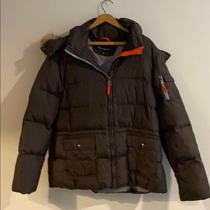 Marc New York brown & orange puffer xl with hood